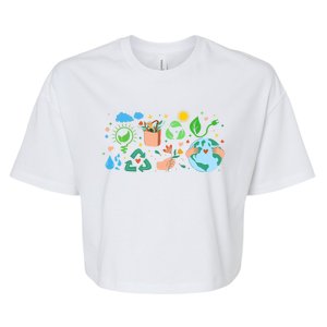 Clean Energy Environtal Protection 22 April Earth Day Cute Gift Bella+Canvas Jersey Crop Tee