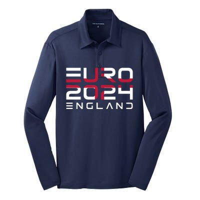 Cool England Euro 2024 National Jersey Team Silk Touch Performance Long Sleeve Polo