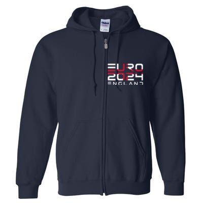 Cool England Euro 2024 National Jersey Team Full Zip Hoodie