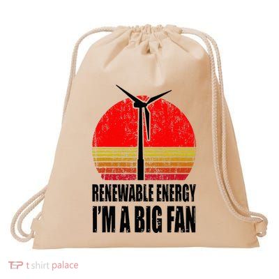 Clean Energy Environmental Global Warming Wind Energy Drawstring Bag