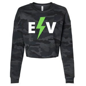 Cool EV Electric Vehicle, EV Life, Funny Electric Vehicle Cropped Pullover Crew