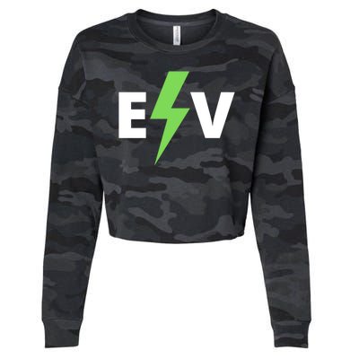 Cool EV Electric Vehicle, EV Life, Funny Electric Vehicle Cropped Pullover Crew