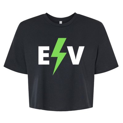 Cool EV Electric Vehicle, EV Life, Funny Electric Vehicle Bella+Canvas Jersey Crop Tee