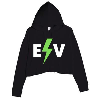 Cool EV Electric Vehicle, EV Life, Funny Electric Vehicle Crop Fleece Hoodie