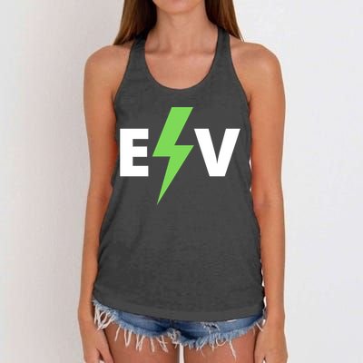 Cool EV Electric Vehicle, EV Life, Funny Electric Vehicle Women's Knotted Racerback Tank