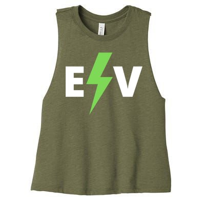 Cool EV Electric Vehicle, EV Life, Funny Electric Vehicle Women's Racerback Cropped Tank