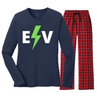 Cool EV Electric Vehicle, EV Life, Funny Electric Vehicle Women's Long Sleeve Flannel Pajama Set 