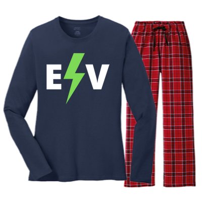 Cool EV Electric Vehicle, EV Life, Funny Electric Vehicle Women's Long Sleeve Flannel Pajama Set 