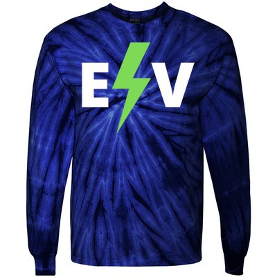 Cool EV Electric Vehicle, EV Life, Funny Electric Vehicle Tie-Dye Long Sleeve Shirt