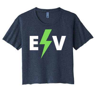 Cool EV Electric Vehicle, EV Life, Funny Electric Vehicle Women's Crop Top Tee