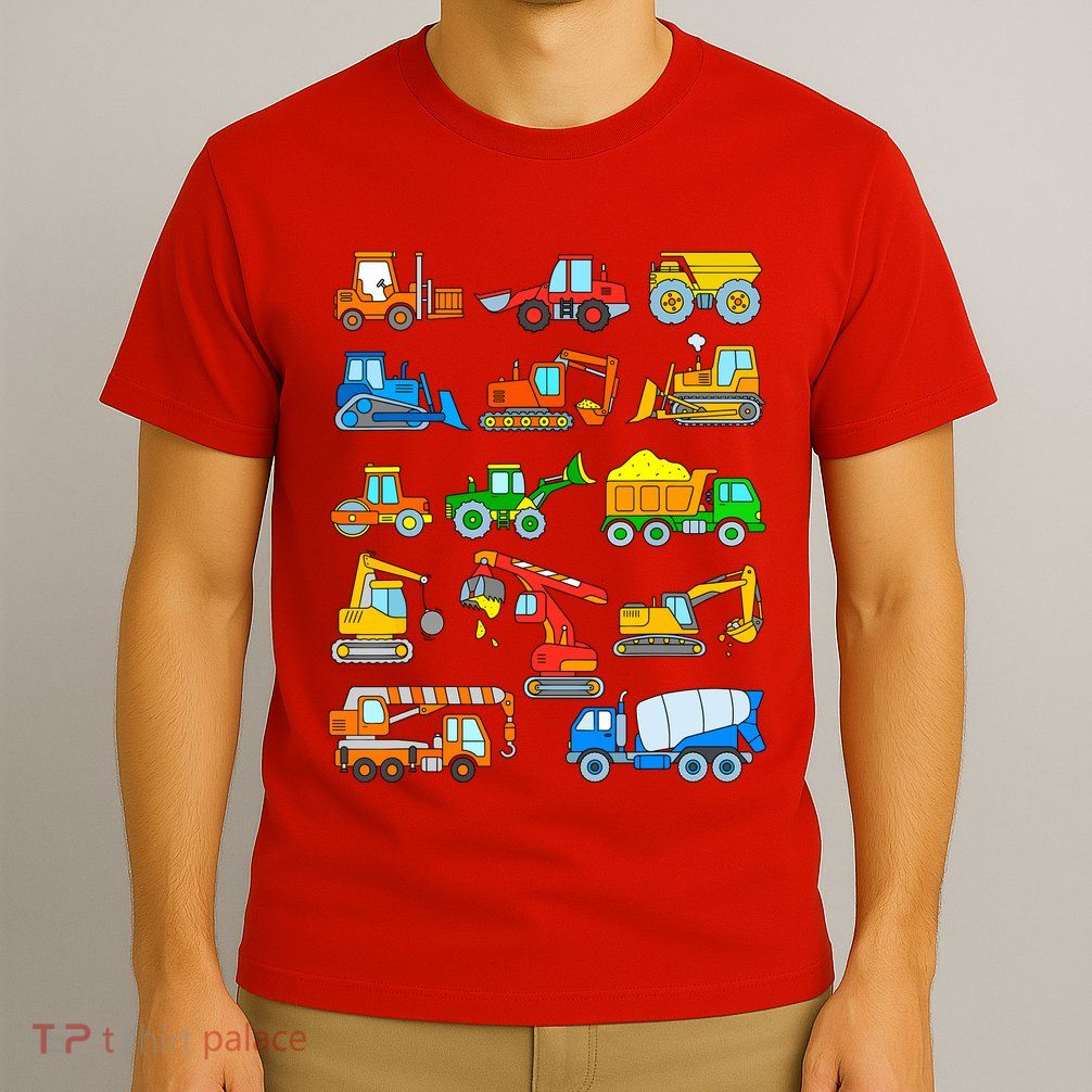 Construction Excavator For Boy Girl And Wo T-Shirt