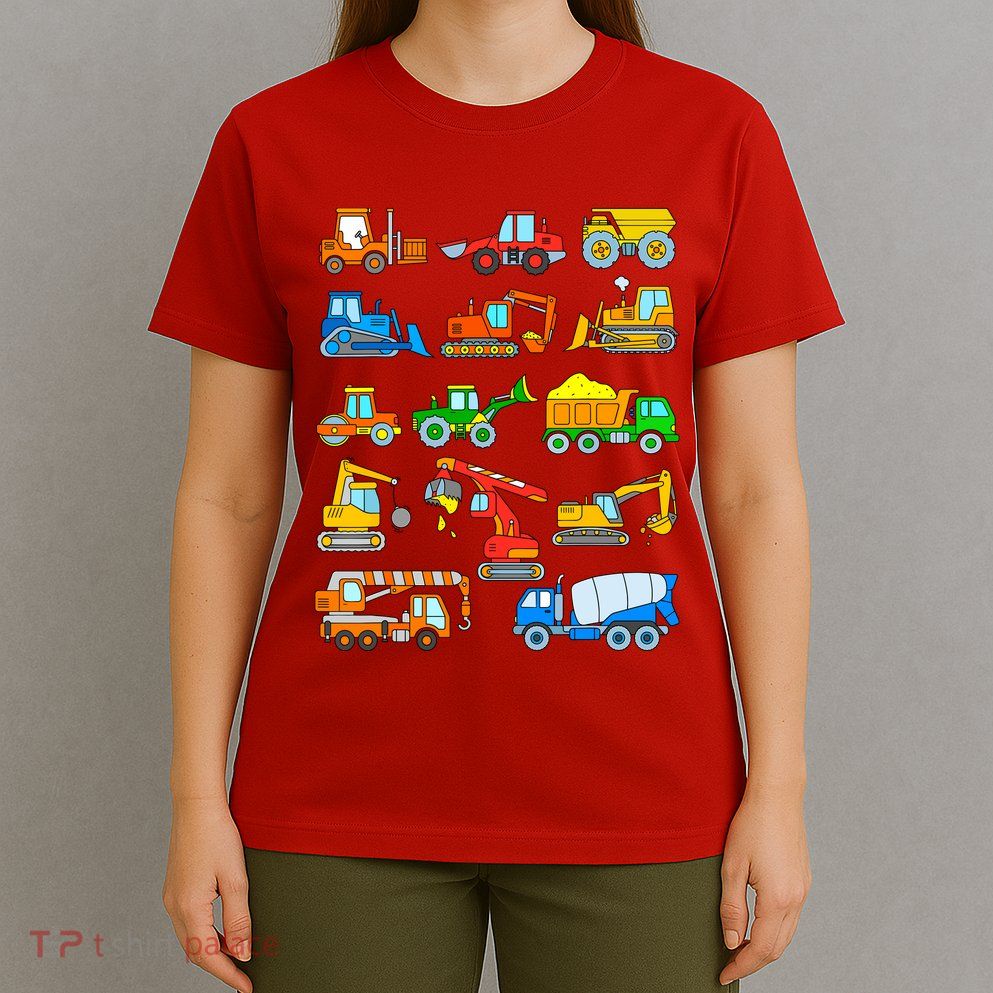 Construction Excavator For Boy Girl And Wo T-Shirt