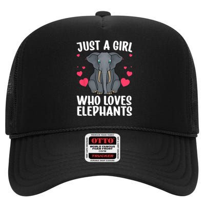 Cool Elephant For Women Girls African Elephant Lover Zoology High Crown Mesh Back Trucker Hat