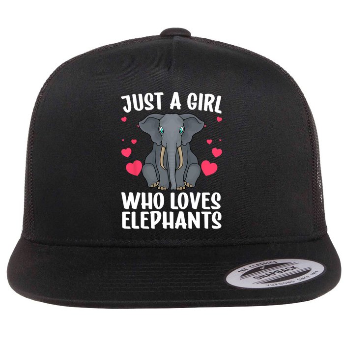 Cool Elephant For Women Girls African Elephant Lover Zoology Flat Bill Trucker Hat