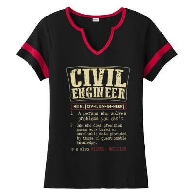 Civil Engineer Funny Definition Ladies Halftime Notch Neck Tee