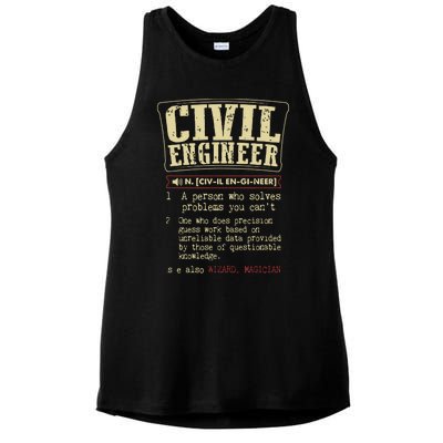 Civil Engineer Funny Definition Ladies PosiCharge Tri-Blend Wicking Tank