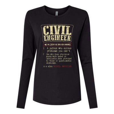 Civil Engineer Funny Definition Womens Cotton Relaxed Long Sleeve T-Shirt