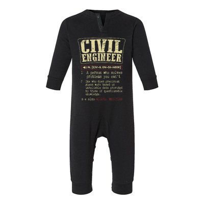 Civil Engineer Funny Definition Infant Fleece One Piece