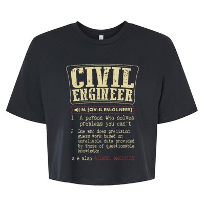 Civil Engineer Funny Definition Bella+Canvas Jersey Crop Tee