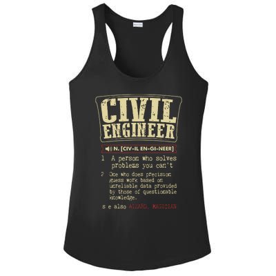 Civil Engineer Funny Definition Ladies PosiCharge Competitor Racerback Tank