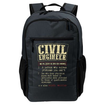 Civil Engineer Funny Definition Daily Commute Backpack