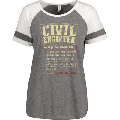 Civil Engineer Funny Definition Enza Ladies Jersey Colorblock Tee