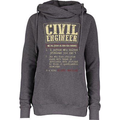 Civil Engineer Funny Definition Womens Funnel Neck Pullover Hood