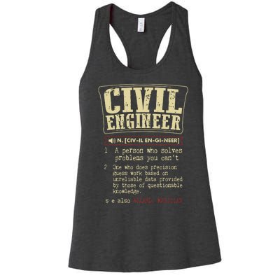 Civil Engineer Funny Definition Women's Racerback Tank