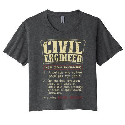 Civil Engineer Funny Definition Women's Crop Top Tee