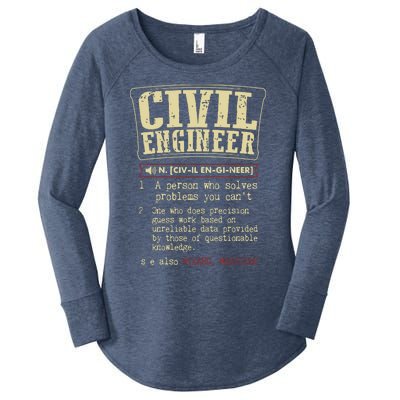 Civil Engineer Funny Definition Women's Perfect Tri Tunic Long Sleeve Shirt