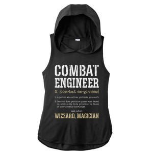 Combat Engineer Funny Engineering Dictionary Term Definition Ladies PosiCharge Tri-Blend Wicking Draft Hoodie Tank