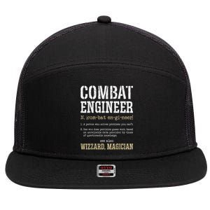 Combat Engineer Funny Engineering Dictionary Term Definition 7 Panel Mesh Trucker Snapback Hat