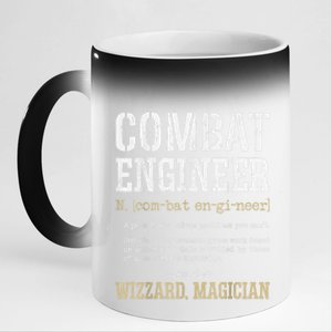 Combat Engineer Funny Engineering Dictionary Term Definition 11oz Black Color Changing Mug