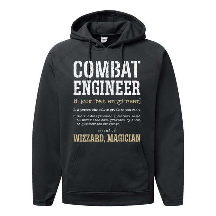 Combat Engineer Funny Engineering Dictionary Term Definition Performance Fleece Hoodie