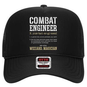 Combat Engineer Funny Engineering Dictionary Term Definition High Crown Mesh Back Trucker Hat