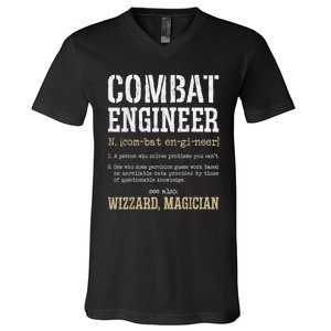 Combat Engineer Funny Engineering Dictionary Term Definition V-Neck T-Shirt