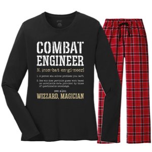 Combat Engineer Funny Engineering Dictionary Term Definition Women's Long Sleeve Flannel Pajama Set 