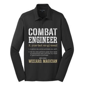 Combat Engineer Funny Engineering Dictionary Term Definition Silk Touch Performance Long Sleeve Polo