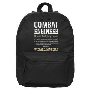 Combat Engineer Funny Engineering Dictionary Term Definition 16 in Basic Backpack