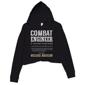 Combat Engineer Funny Engineering Dictionary Term Definition Crop Fleece Hoodie