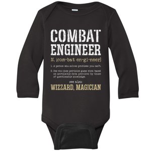 Combat Engineer Funny Engineering Dictionary Term Definition Baby Long Sleeve Bodysuit