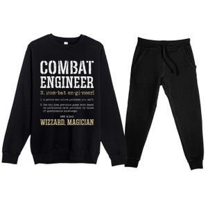 Combat Engineer Funny Engineering Dictionary Term Definition Premium Crewneck Sweatsuit Set