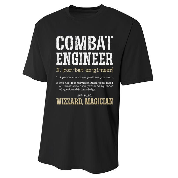 Combat Engineer Funny Engineering Dictionary Term Definition Performance Sprint T-Shirt