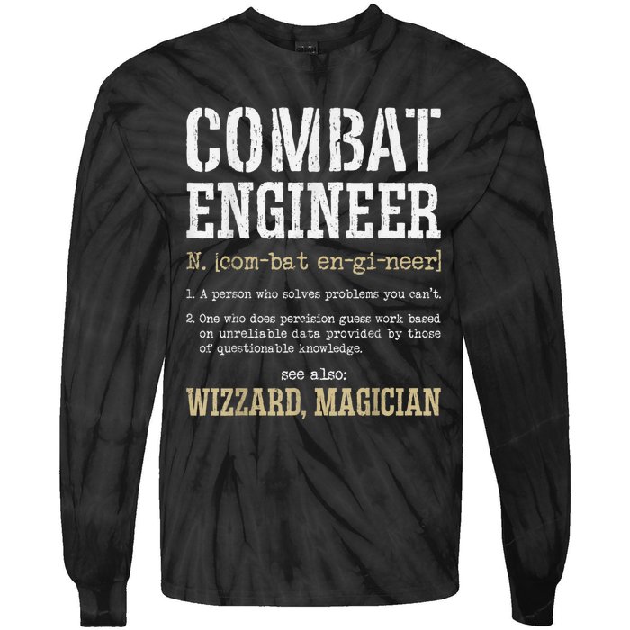 Combat Engineer Funny Engineering Dictionary Term Definition Tie-Dye Long Sleeve Shirt