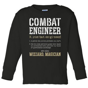 Combat Engineer Funny Engineering Dictionary Term Definition Toddler Long Sleeve Shirt