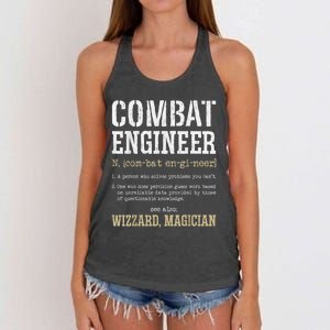 Combat Engineer Funny Engineering Dictionary Term Definition Women's Knotted Racerback Tank