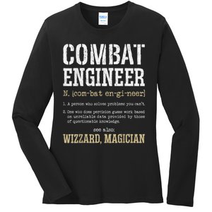 Combat Engineer Funny Engineering Dictionary Term Definition Ladies Long Sleeve Shirt