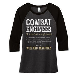 Combat Engineer Funny Engineering Dictionary Term Definition Women's Tri-Blend 3/4-Sleeve Raglan Shirt