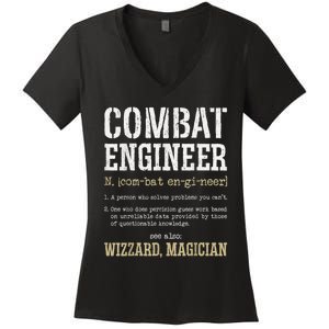 Combat Engineer Funny Engineering Dictionary Term Definition Women's V-Neck T-Shirt