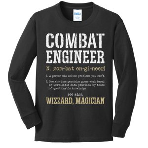 Combat Engineer Funny Engineering Dictionary Term Definition Kids Long Sleeve Shirt